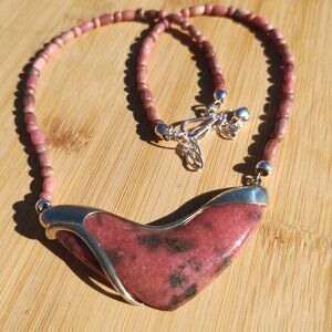 Jay King DTR mine finds Rhodonite gallery necklace 925 stunning unique.